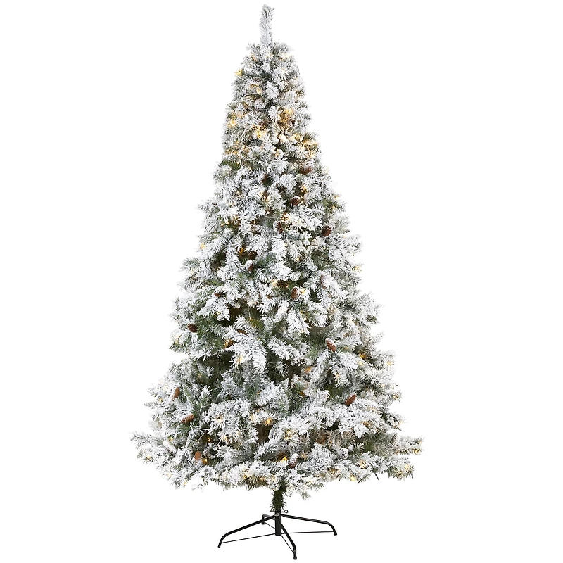 8ft. Pre-Lit White River Mountain Pine Artificial Christmas Tree, Clear LED Lights