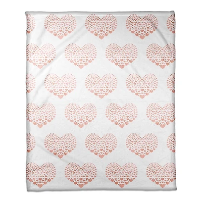 Tiny Pink Hearts Throw Blanket