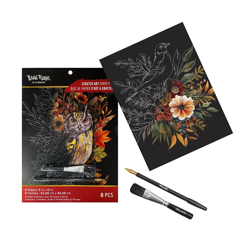 Brea Reese™ 9" x 12" Autumn Equinox Scratch Art Paper Pad