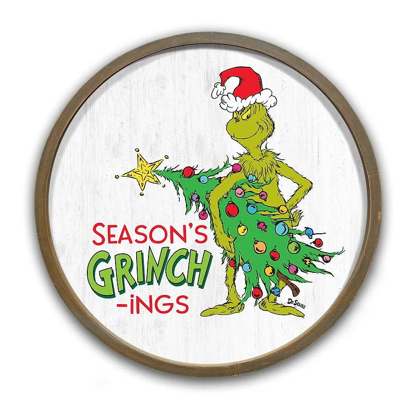 20" Season's Grinch-ings Round Framed Print