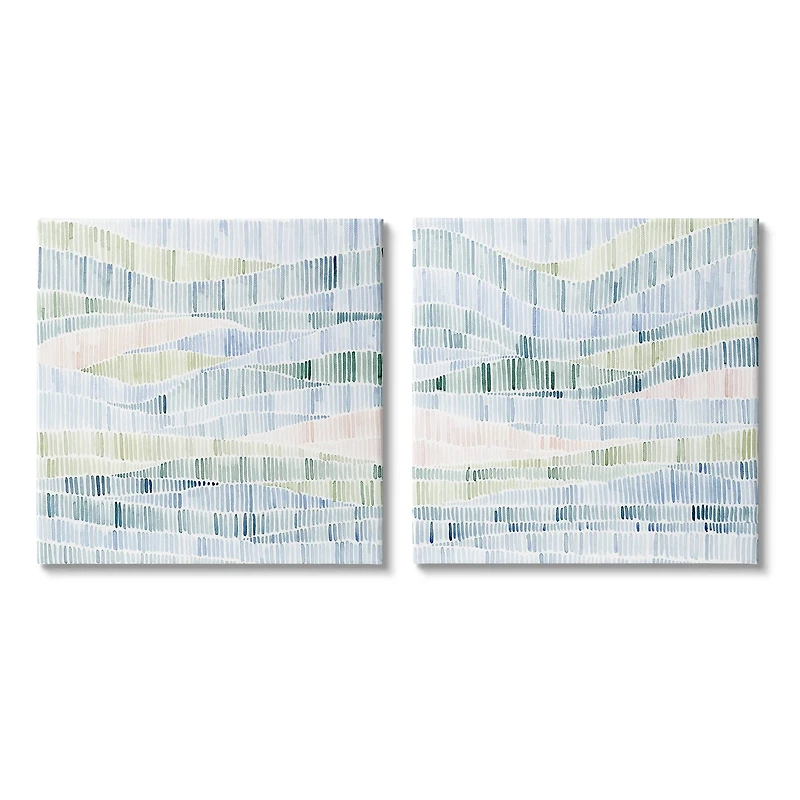 Stupell Industries Modern Abstract Nautical Landscape Wavy Striped Pattern Canvas Wall Art