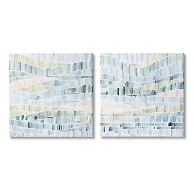 Stupell Industries Modern Abstract Nautical Landscape Wavy Striped Pattern Canvas Wall Art