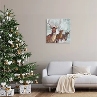 Stupell Industries Winter Reindeer Holiday Landscape Canvas Wall Art