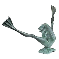 Design Toscano Large Bronze Crazy Legs, Leap Frog Garden Statue
