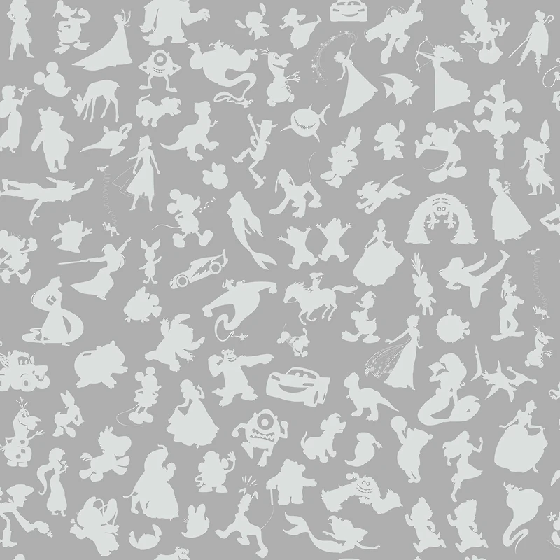 RoomMates Disney 100th Anniversary Characters Silver Peel & Stick Wallpaper
