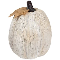 6.25" White Pumpkin Autumn Harvest Thanksgiving Tabletop Decoration
