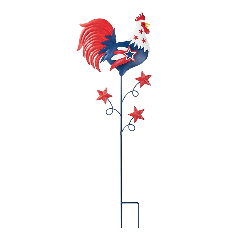 Glitzhome® 35.7" Patriotic Rooster Yard Stake