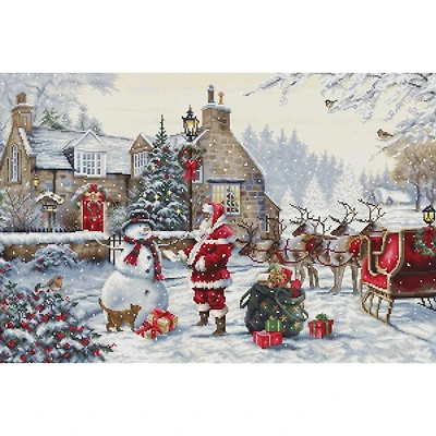 Luca-S Santa's Cottage Counted Cross Stitch Kit
