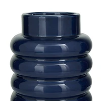 Dark Blue Ceramic Modern Vase, Set of 2" 16", 12"