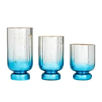 Blue Coastal Candle Holder Set