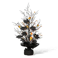 Glitzhome® 21" Lighted Halloween Candy Corn Berries Table Tree