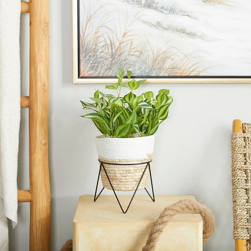 The Novogratz 16" Potted Green Rattan Coastal Artificial Foliage