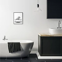 Stupell Industries Bear in a Tub Drawing with Black Frame Wall Accent