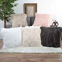Hastings Home Mongolian Faux Fur Pillow