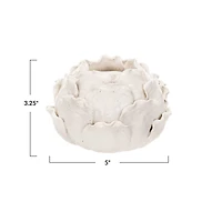 Hello Honey® 5" Cream Artichoke Tealight Stoneware Candle Holder