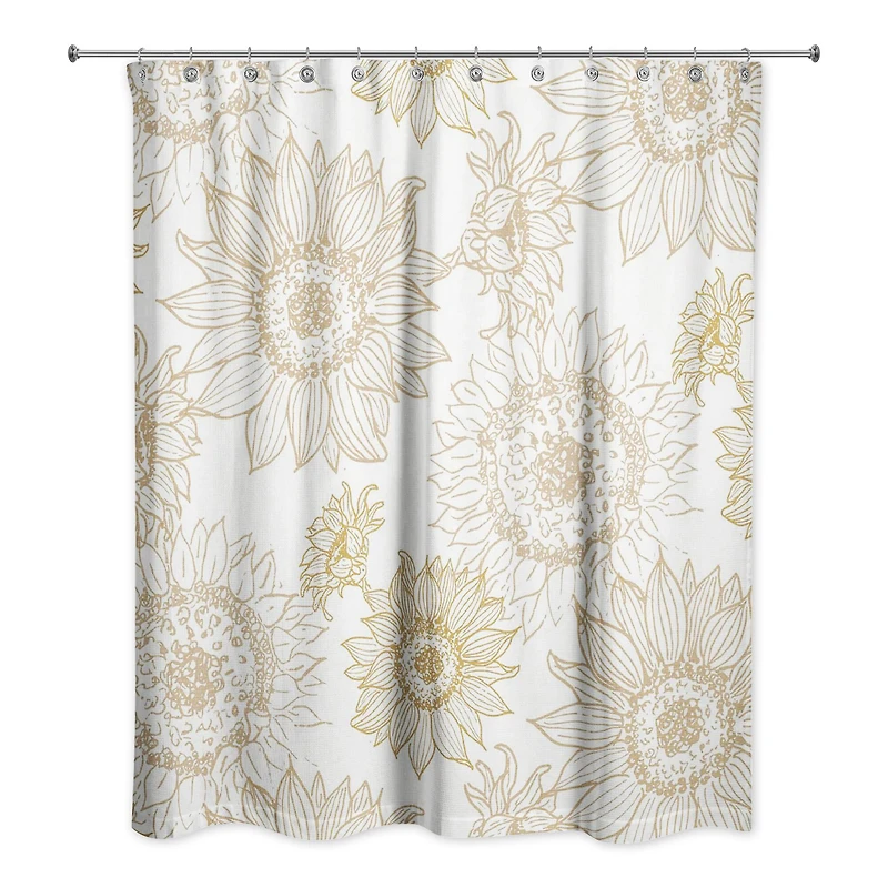 Large Sunflower Head Shower Curtain