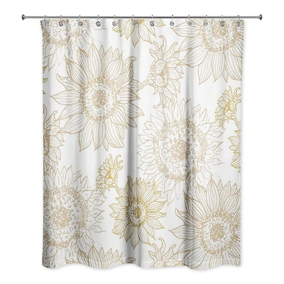 Large Sunflower Head Shower Curtain