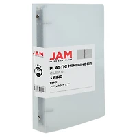 JAM Paper 1" Clear Plastic Mini 3-Ring Binder