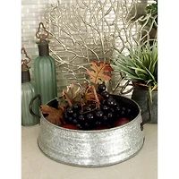 Set of 3" Grey Metal Farmhouse Tray, 18", 16", 14"