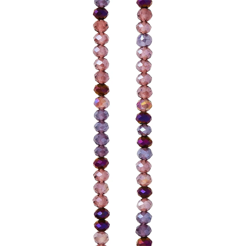 Amethyst Rondelle Glass Beads, 3mm by Bead Landing™