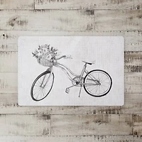Floral Gray Bike 27" x 18" Floor Mat