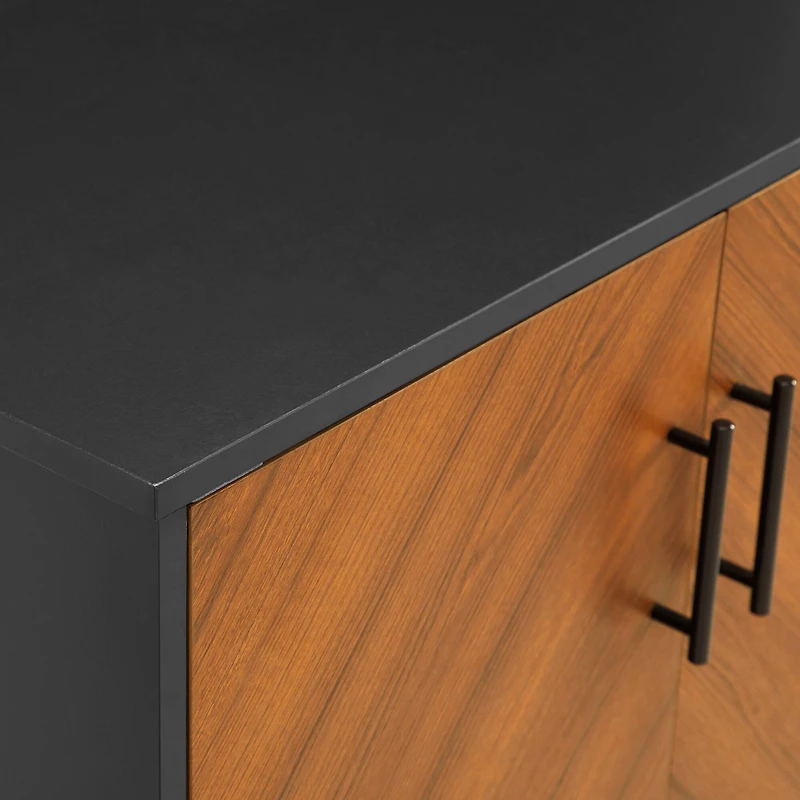 Walker Edison Black Modern Bookmatch Accent Cabinet