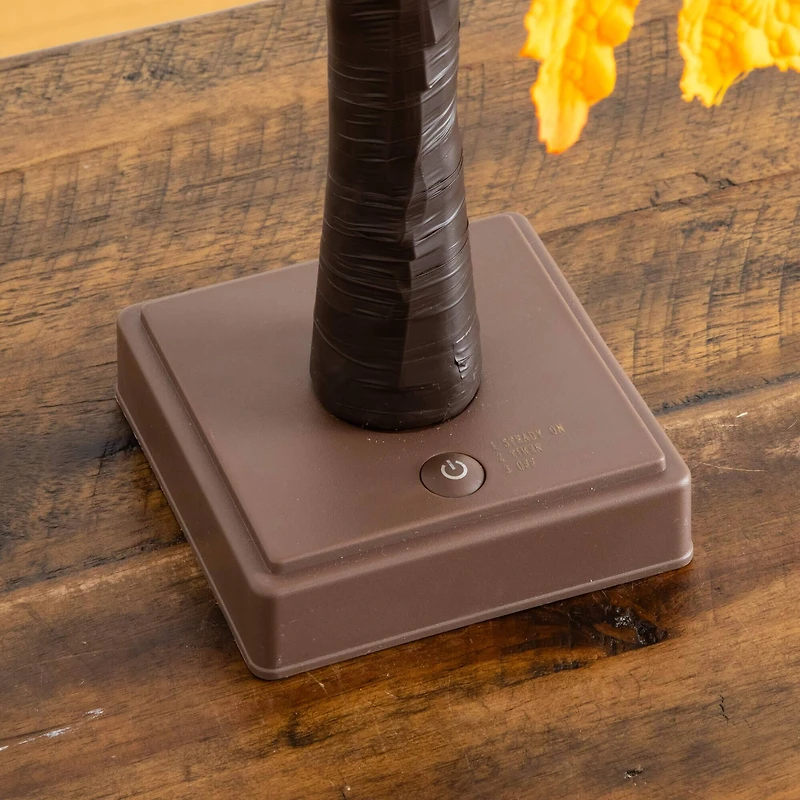 2ft. Pre-Lit Autumn Maple Artificial Fall Tree with 24 Warm White LED Lights and Detachable Base