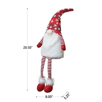 Glitzhome® 28" Fabric Christmas Gnome Shelf Sitter with Dangling Legs