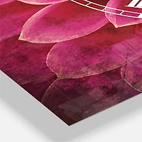 Designart 'Dark Pink Abstract Flower Petals Traditional Multipanel Wall Clock
