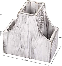 NEX™ 6.5" Rustic White 3-Compartment Remote Control Holder