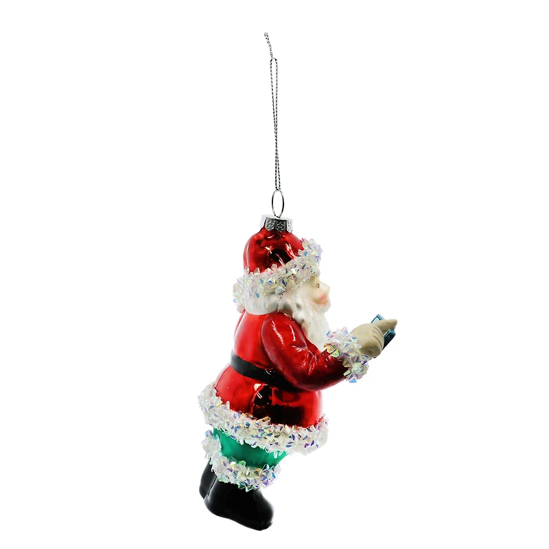 5.25" Selfie Santa Claus Glass Ornament by Ashland®
