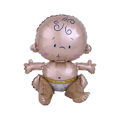 15" Satin Air-Filled Sitting Baby Foil Balloon