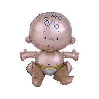 15" Satin Air-Filled Sitting Baby Foil Balloon