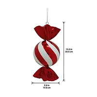 13" Red & White Glitter Jumbo Peppermint Candy Twist Ornament by Ashland®