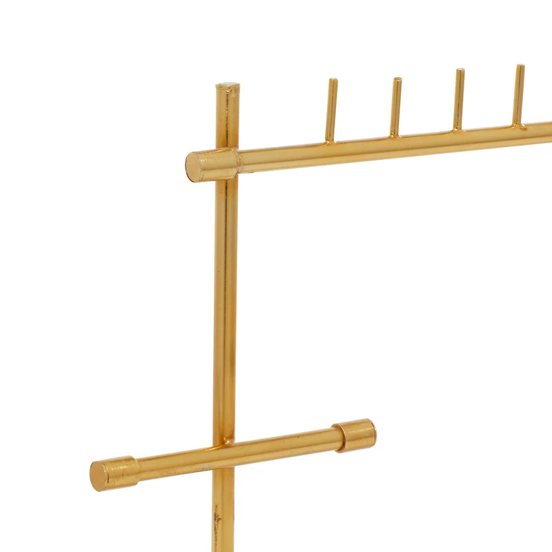 Gold Marble Modern Jewelry Stand, 13" x 12" x 4"