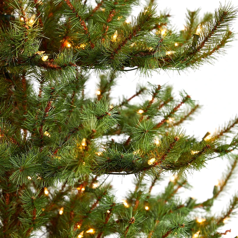 8ft. Pre-Lit Vancouver Mountain Pine Artificial Christmas Tree, Clear Lights