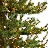 8ft. Pre-Lit Vancouver Mountain Pine Artificial Christmas Tree, Clear Lights