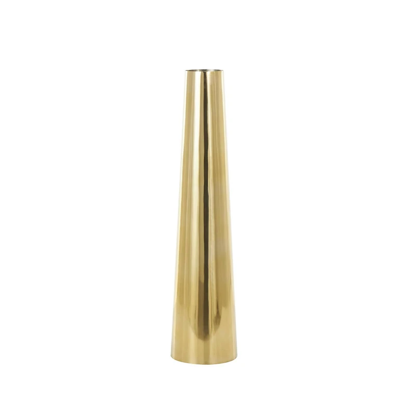 3ft. Gold Stainless Steel Metal Minimalistic Tall Floor Cone Vase