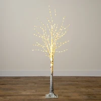 5ft. Pre-Lit White Birch Artificial Christmas Tree, Warm White LED Lights