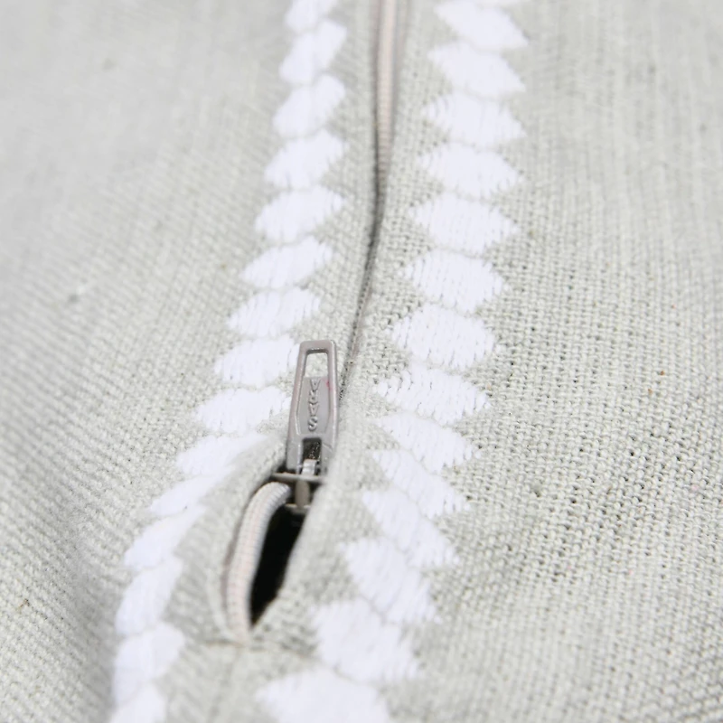 Hello Honey® Gray Square Embroidered Multistripe Cotton Pillow Cover