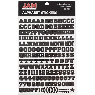 JAM Paper Black Upper Case Alphabet Letter Stickers