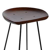 Brown Iron & Wood Rustic Stool