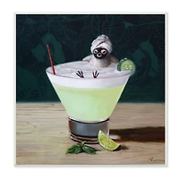Stupell Industries Bird Bathing in Cucumber Martini Funny Animal, 12" x 12"
