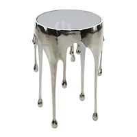 24" Silver Contemporary Aluminum Accent Table