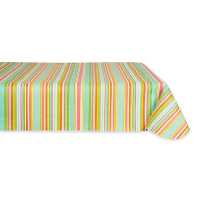 Spring Stripe Vinyl Tablecloth 60" x 84"