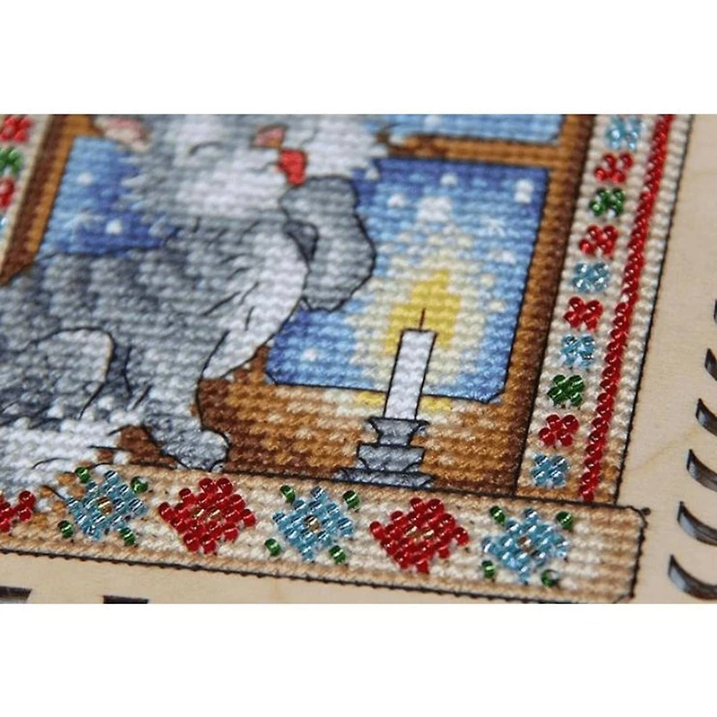 MP Studia Winter Evening Cross Stitch On Wood Kit