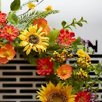 22" Sunflower & Floral Mix Wreath