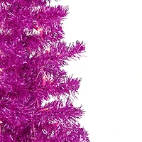 4ft. Pre-Lit Pink Tinsel Artificial Christmas Tree, Clear Lights