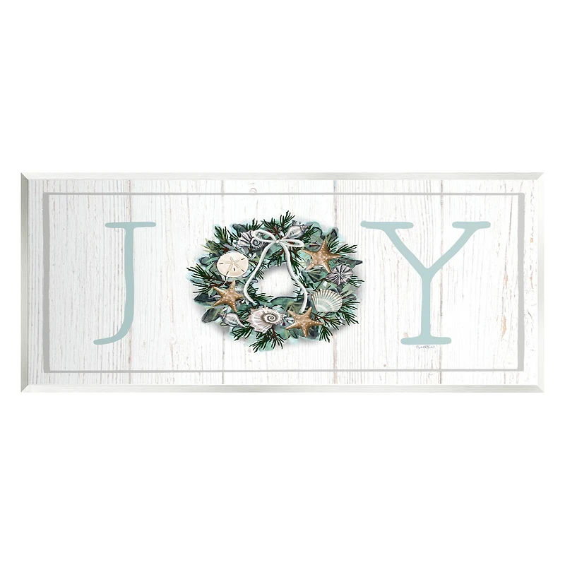 Stupell Industries Joy Holiday Seashell Wreath Wall Plaque Art