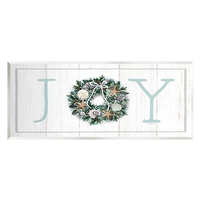 Stupell Industries Joy Holiday Seashell Wreath Wall Plaque Art